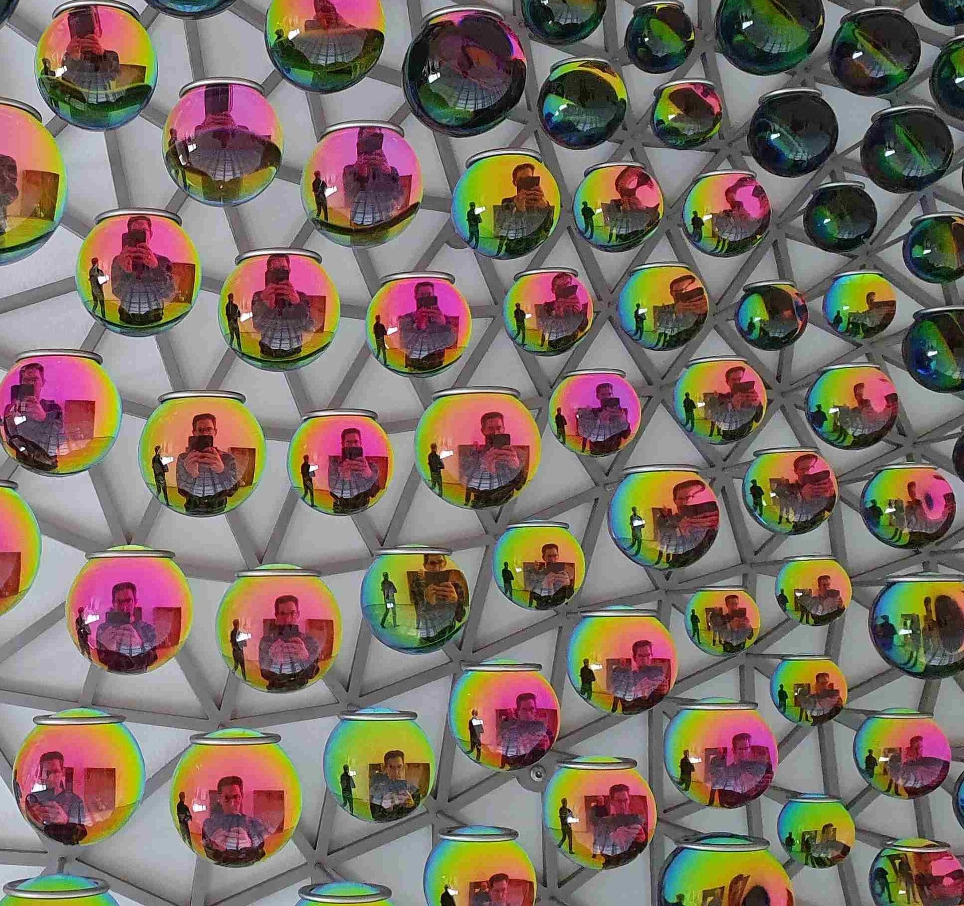 colorful glass balls